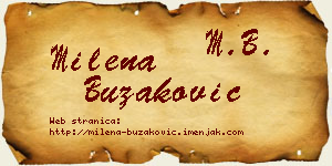 Milena Buzaković vizit kartica